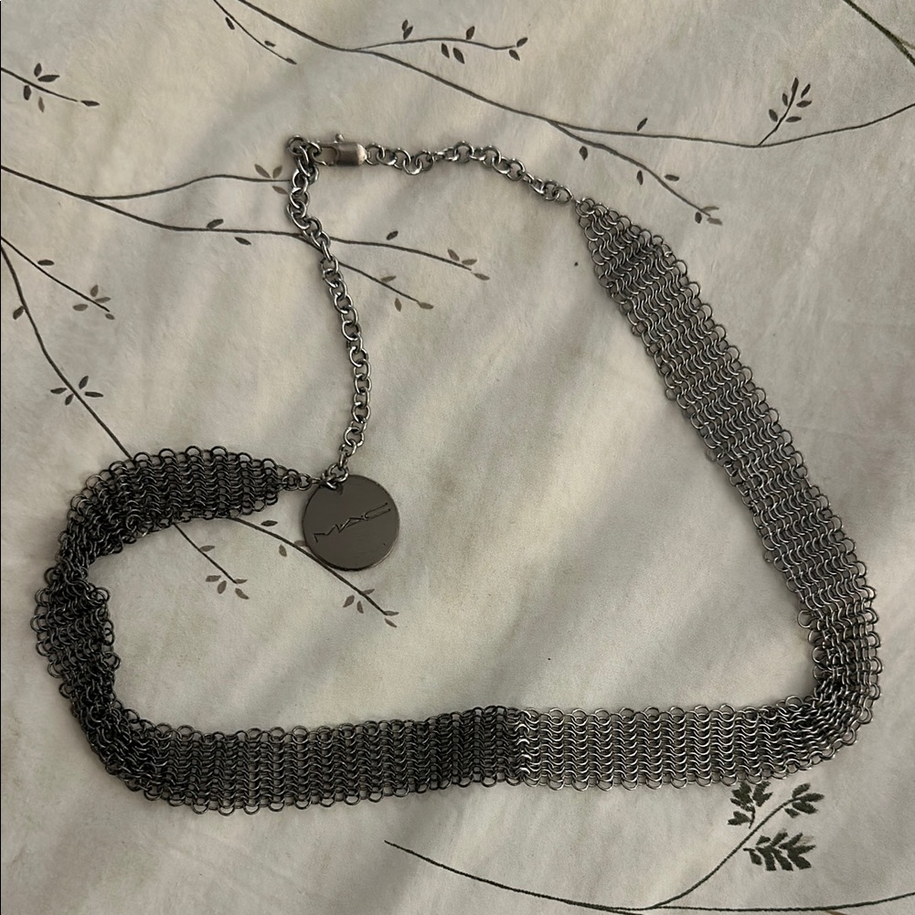 Mac Cosmetics Employee Certification Two-Tone Silver Mesh Necklace/Bracelet